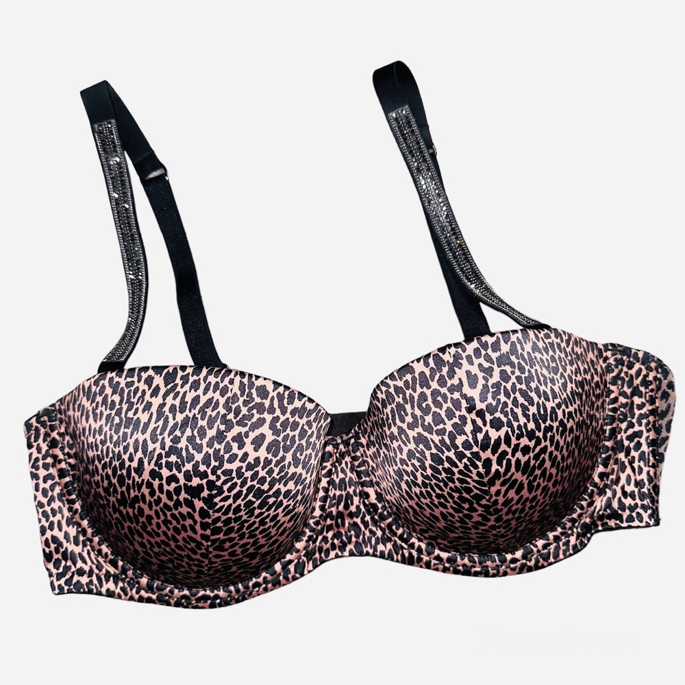 Victorias Secret Cheetah Padded Underwire Bra 36C *Good Condition*